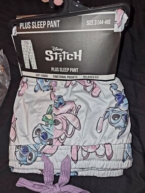 Stitch & Angel Pajama Pants Plus Size 3X With Pockets NWT